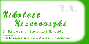 nikolett miserovszki business card